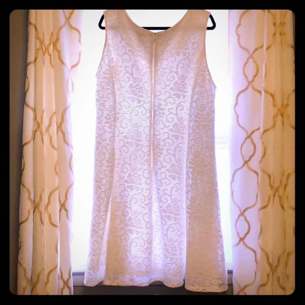 Lace overlay white dress